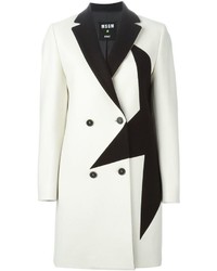 Женское бело-черное пальто от MSGM