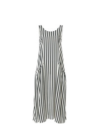 Бело-черное платье-миди в вертикальную полоску от Chinti & Parker