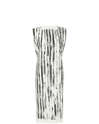 Бело-черное платье-миди в вертикальную полоску от Toogood