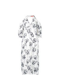 Бело-черное платье-миди с цветочным принтом от Manning Cartell