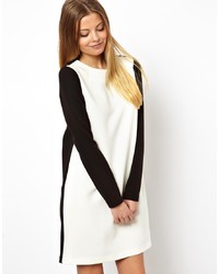Бело-черное платье прямого кроя от Asos