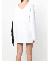 Бело-черное платье-свитер от MSGM