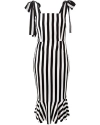 Бело-черное платье-футляр в вертикальную полоску от Dolce & Gabbana