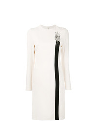 Бело-черное платье-футляр в вертикальную полоску от Jean Louis Scherrer Vintage