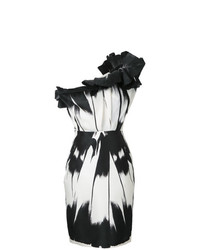 Бело-черное платье-футляр с принтом от Isabel Sanchis