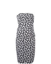 Бело-черное платье-футляр с принтом от Yves Saint Laurent Vintage