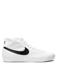 Мужские бело-черные высокие кеды из плотной ткани от Nike