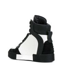 Мужские бело-черные высокие кеды от Dolce & Gabbana