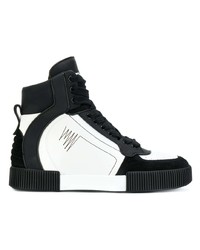 Мужские бело-черные высокие кеды от Dolce & Gabbana