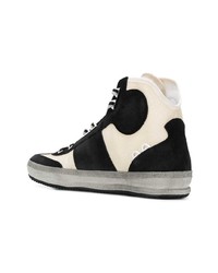 Мужские бело-черные высокие кеды от Leather Crown