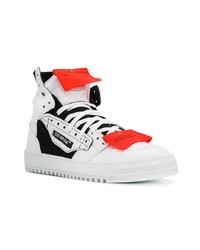 Мужские бело-черные высокие кеды от Off-White