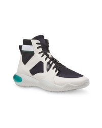 Мужские бело-черные высокие кеды от Fendi