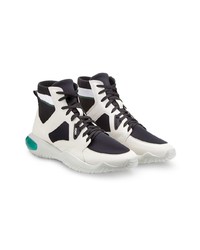 Мужские бело-черные высокие кеды от Fendi