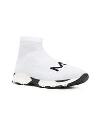 Женские бело-черные высокие кеды от MM6 MAISON MARGIELA