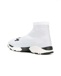 Женские бело-черные высокие кеды от MM6 MAISON MARGIELA