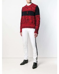 Мужские бело-черные джинсы от Givenchy