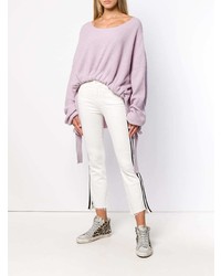 Женские бело-черные джинсы от Mother