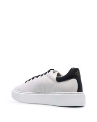 Мужские бело-черные замшевые низкие кеды от Tagliatore