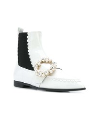 Бело-черные кожаные ботильоны от Suecomma Bonnie