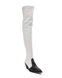 Бело-черные кожаные ботфорты от Givenchy