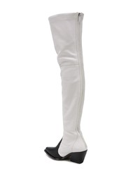 Бело-черные кожаные ботфорты от Givenchy