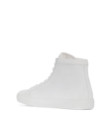 Мужские бело-черные кожаные высокие кеды с принтом от Philipp Plein