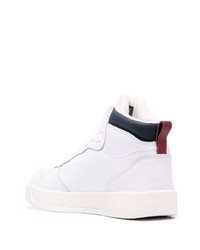 Мужские бело-черные кожаные высокие кеды от Tommy Jeans