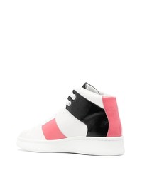 Мужские бело-черные кожаные высокие кеды от NEW STANDARD