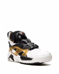 Мужские бело-черные кожаные высокие кеды от Puma