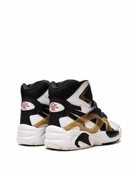 Мужские бело-черные кожаные высокие кеды от Puma