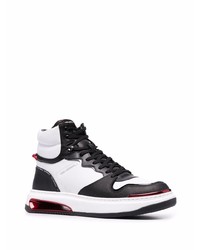 Мужские бело-черные кожаные высокие кеды от Karl Lagerfeld