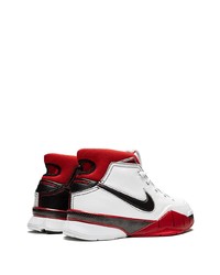 Мужские бело-черные кожаные высокие кеды от Nike