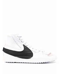 Мужские бело-черные кожаные высокие кеды от Nike