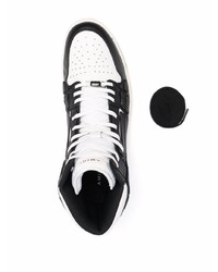 Мужские бело-черные кожаные высокие кеды от Amiri