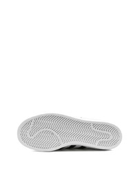 Мужские бело-черные кожаные высокие кеды от adidas