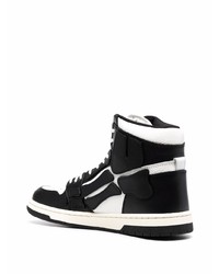 Мужские бело-черные кожаные высокие кеды от Amiri