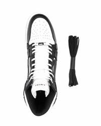 Мужские бело-черные кожаные высокие кеды от Amiri