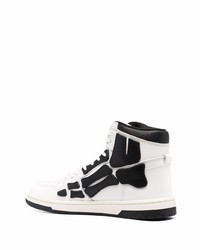 Мужские бело-черные кожаные высокие кеды от Amiri