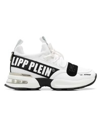 Мужские бело-черные кожаные кроссовки от Philipp Plein
