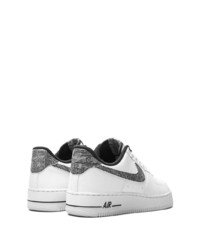 Мужские бело-черные кожаные низкие кеды с принтом от Nike