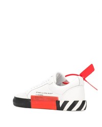 Мужские бело-черные кожаные низкие кеды с принтом от Off-White