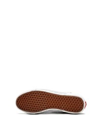 Мужские бело-черные кожаные низкие кеды с принтом от Vans