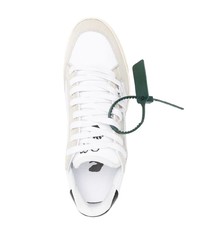 Мужские бело-черные кожаные низкие кеды от Off-White