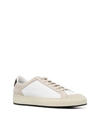 Мужские бело-черные кожаные низкие кеды от Common Projects