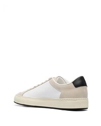 Мужские бело-черные кожаные низкие кеды от Common Projects