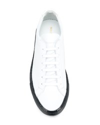 Женские бело-черные кожаные низкие кеды от Common Projects