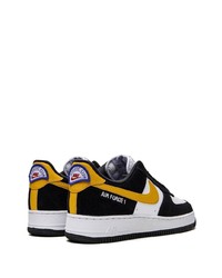 Мужские бело-черные кожаные низкие кеды от Nike