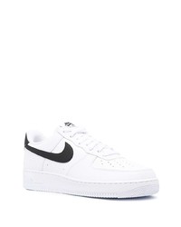 Мужские бело-черные кожаные низкие кеды от Nike