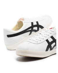 Мужские бело-черные кожаные низкие кеды от Onitsuka Tiger