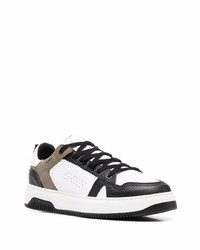 Мужские бело-черные кожаные низкие кеды от Nubikk